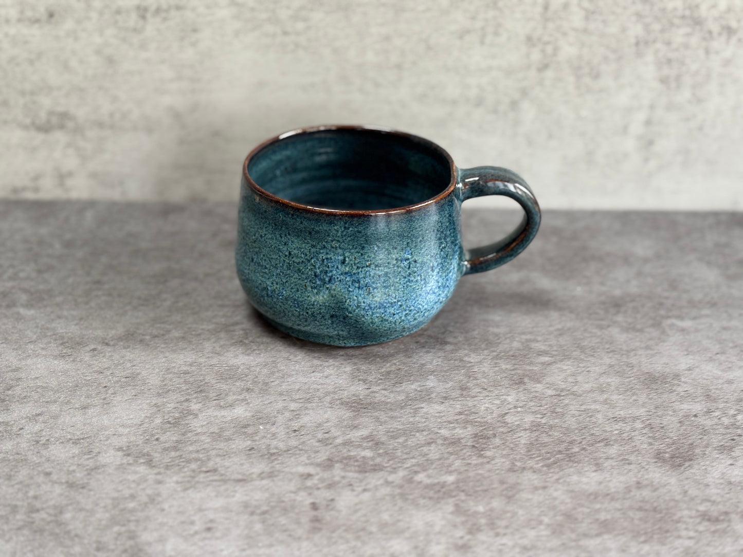 Large blue speckled mug