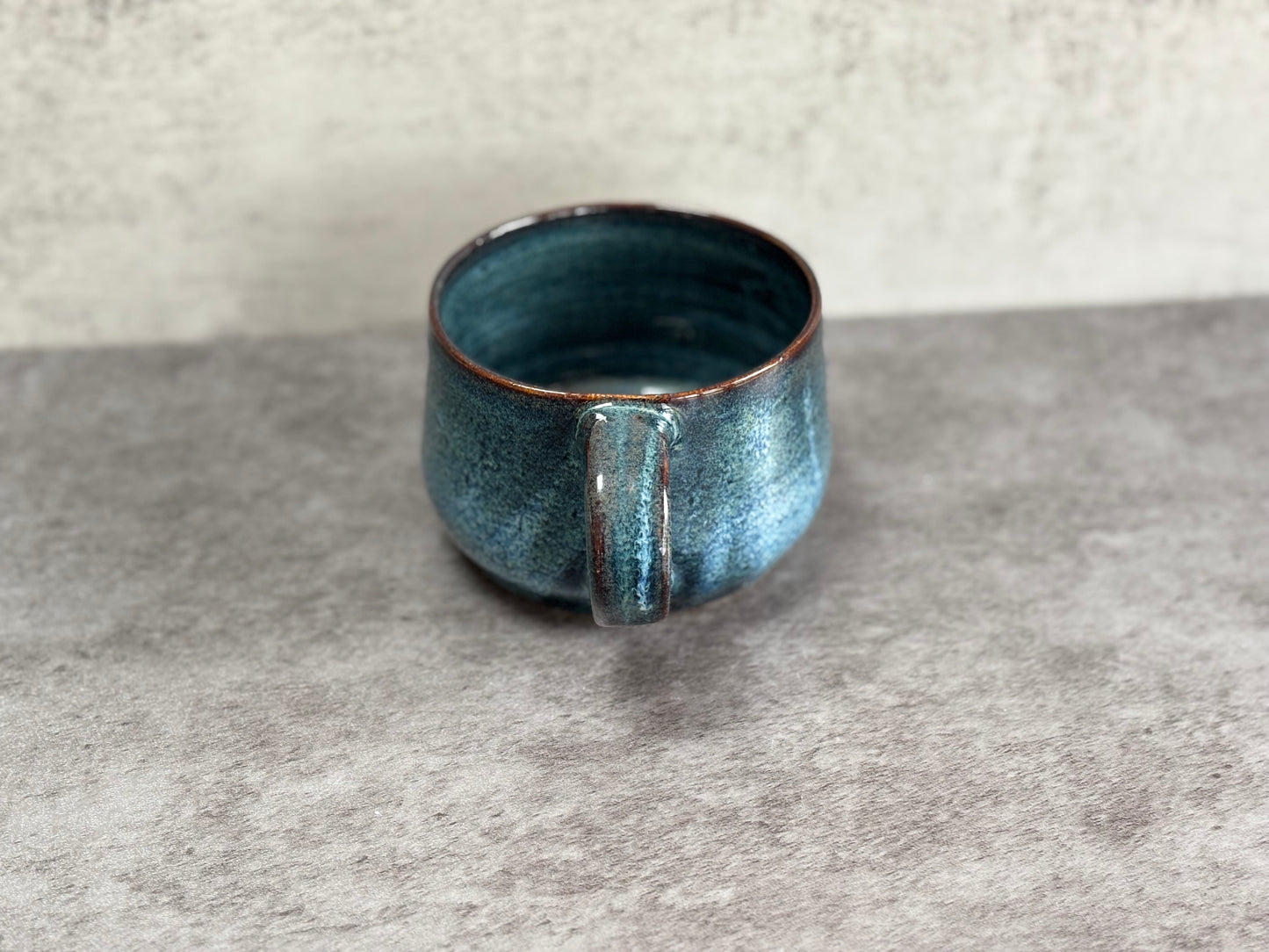 Large blue speckled mug