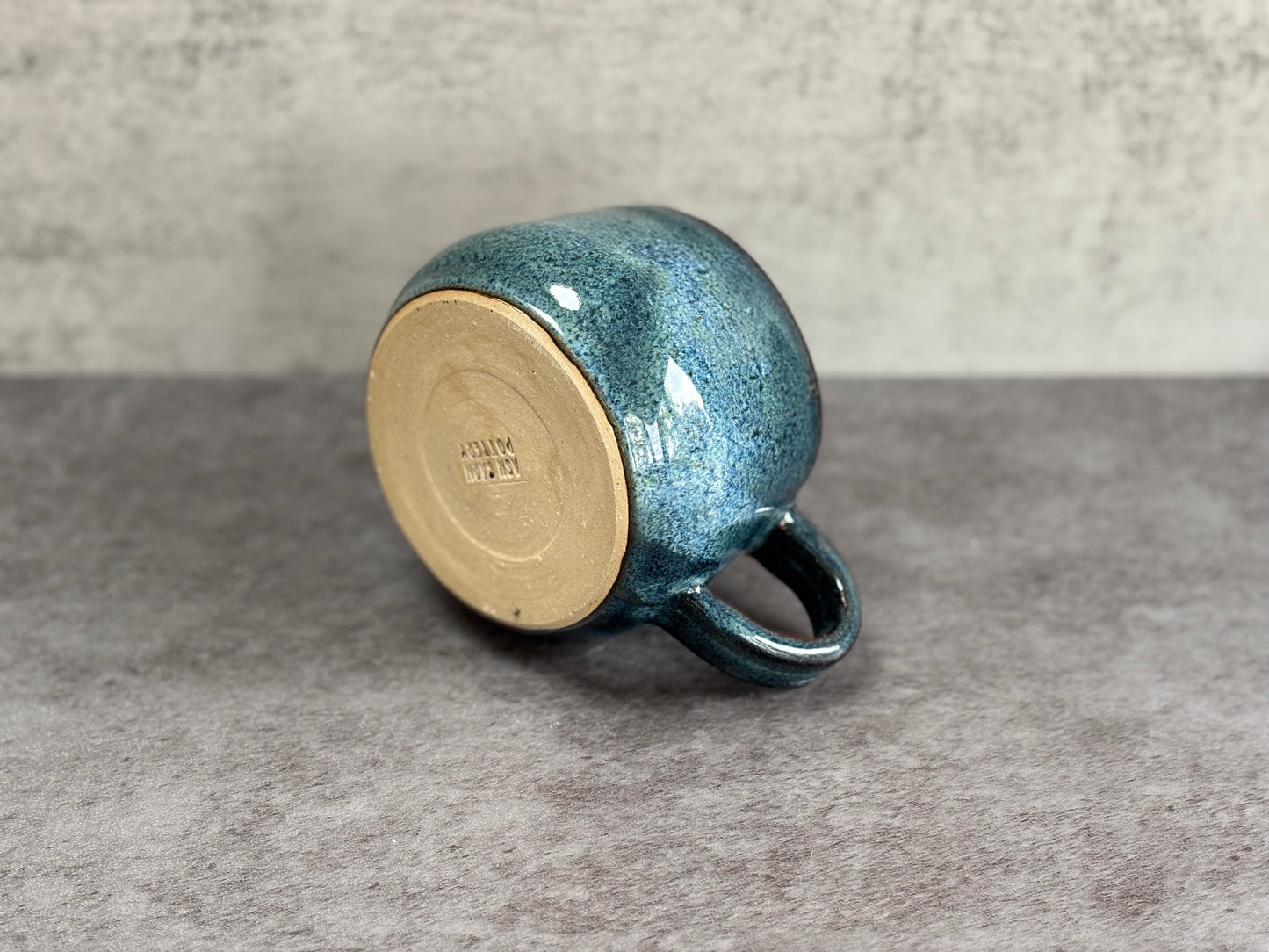 Large blue speckled mug
