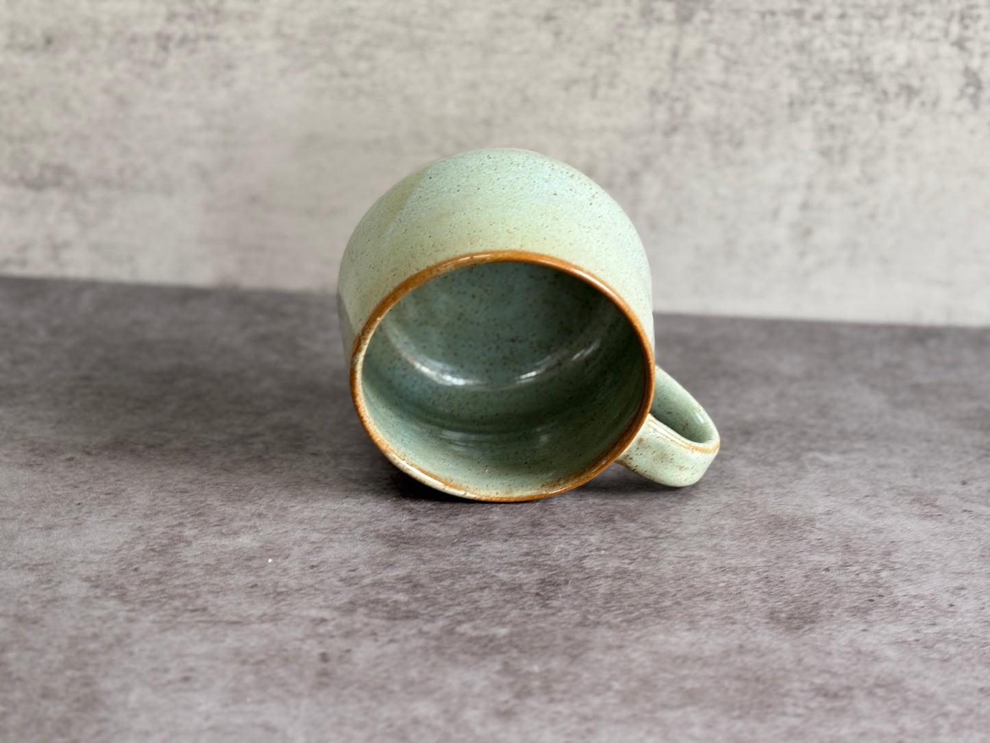Large speckled soft blue mug