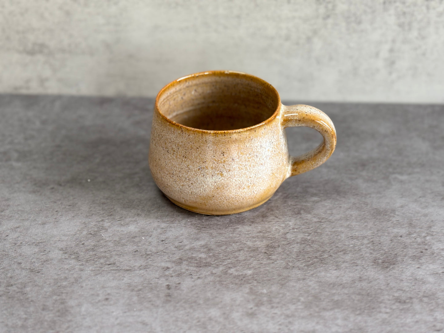 Large yellow speckled mug