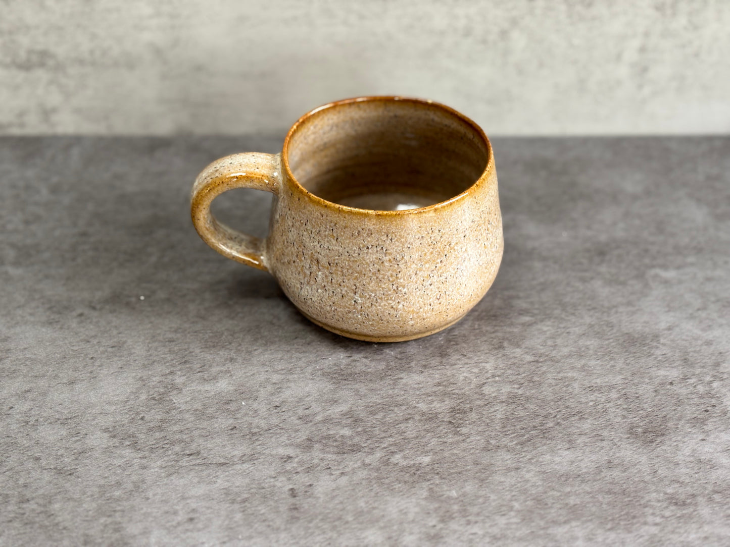 Large yellow speckled mug