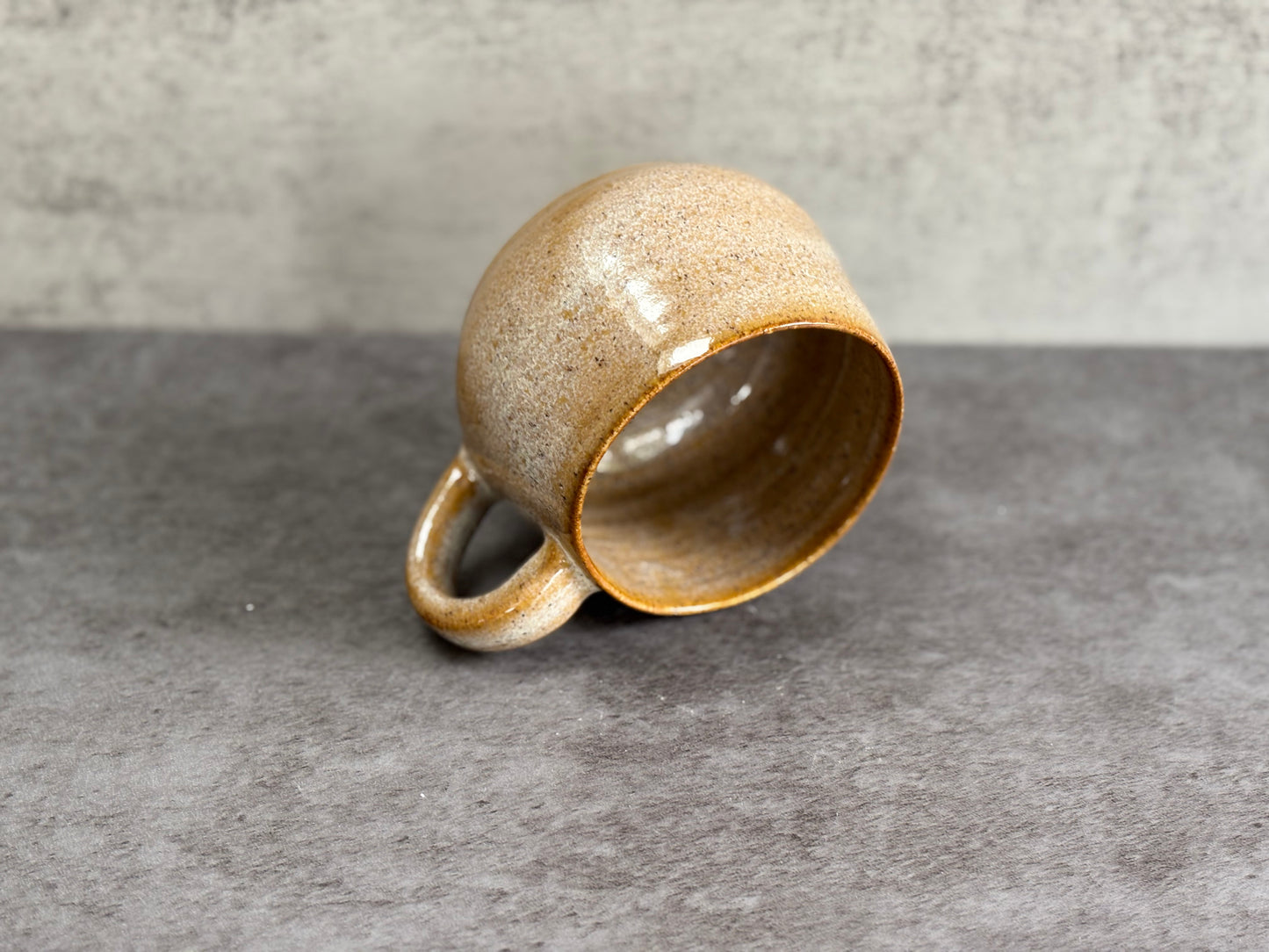 Large yellow speckled mug