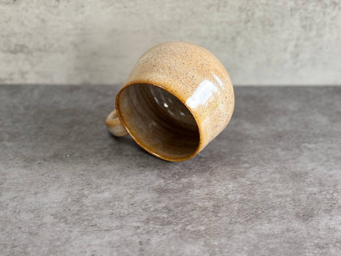 Large yellow speckled mug