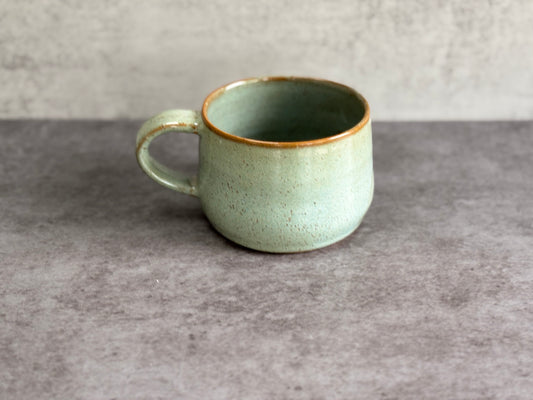Large speckled soft blue mug