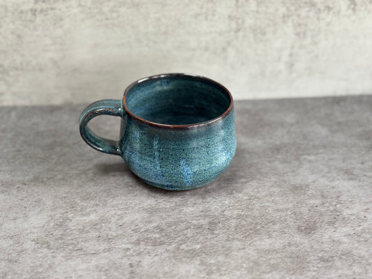 Large blue speckled mug
